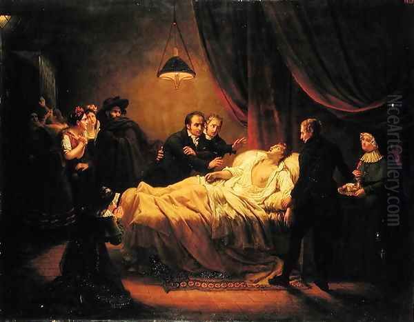 The Death of Mazet, 1821 Oil Painting by Henri Auguste Calixte Cesar Serrur