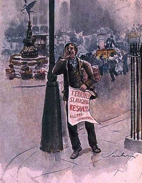 The Newsboy, No.10 from Familiar Figures of London, c.1901 Oil Painting by Robert Sauber