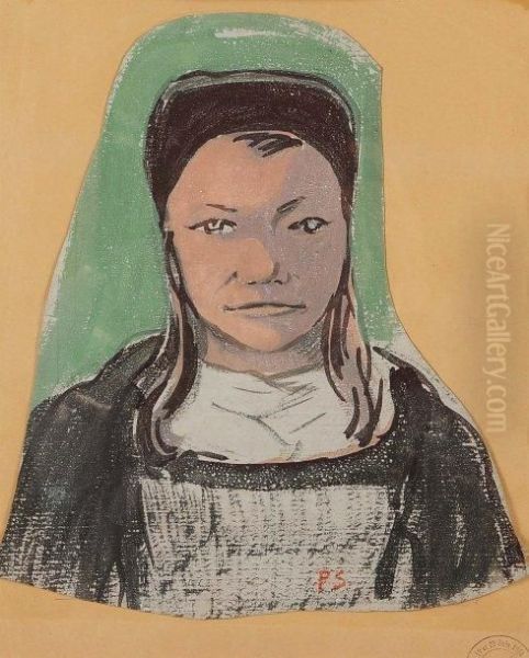 Portrait De Jeune Bretonne Oil Painting by Paul Serusier