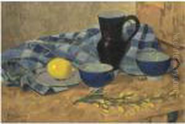 Nature Morte Au Citron Et Bolees Bleues Oil Painting by Paul Serusier