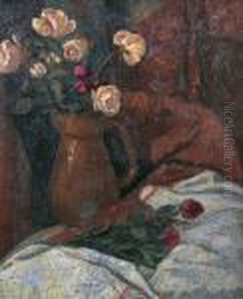 Vase De Roses Oil Painting by Paul Serusier