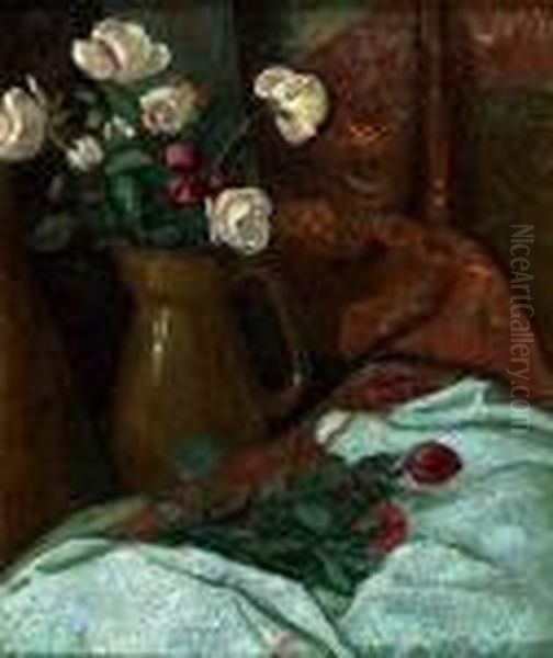 Les Roses Oil Painting by Paul Serusier