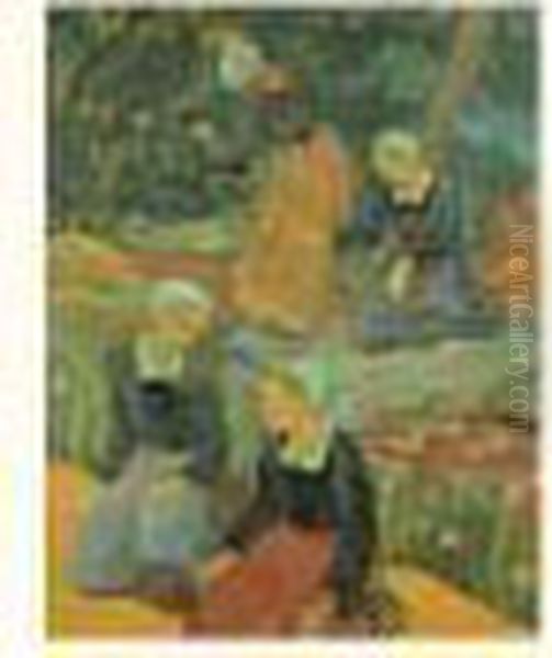 Quatre Bretonnes Dans La Foret Oil Painting by Paul Serusier