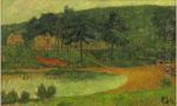 Paysage Au Chemin Rouge Oil Painting by Paul Serusier