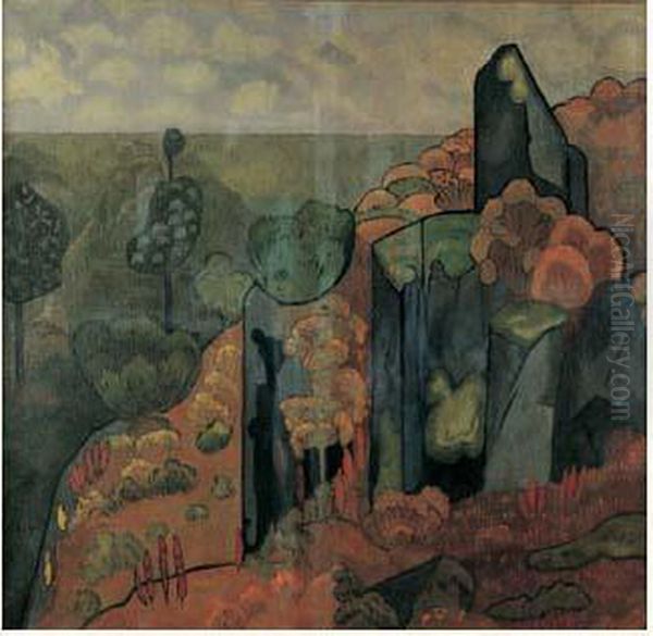 Rochers De Pantagruel En Foret D'huelgoat, Pres De Chateauneuf-du-faou Oil Painting by Paul Serusier