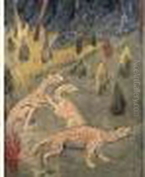 Animaux Legendaires Oil Painting by Paul Serusier