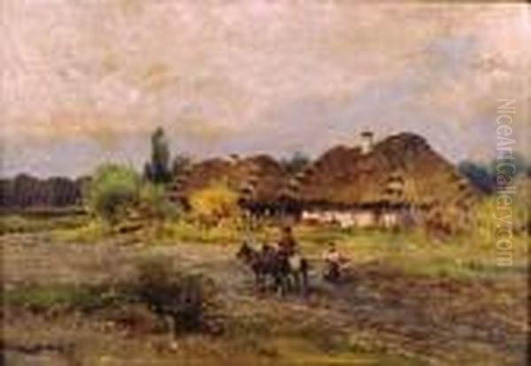 Pejzaz Wiejski 1913 Oil Painting by Adam Setkowicz