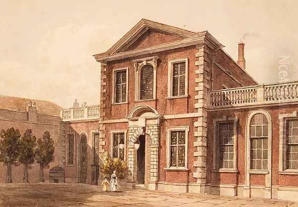 The Barber Surgeons Hall, London, 1812 Oil Painting by George Shepherd