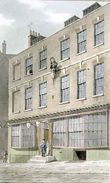 Grecian Coffee house, Devereaux Court, 1809 Oil Painting by George Shepherd