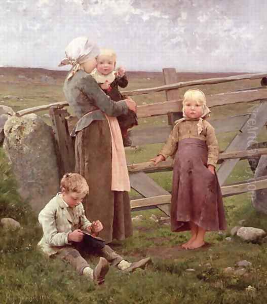 The Dalby Gate, Skane, 1884 Oil Painting by Hugo Federick Salmson