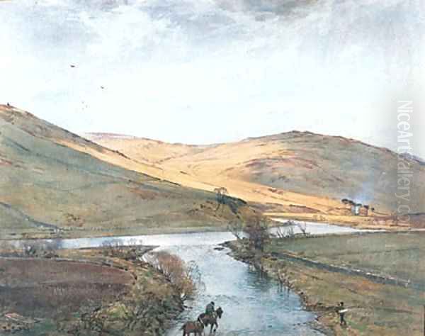 Ettrick at the Inch, Selkirk Oil Painting by Tom Scott