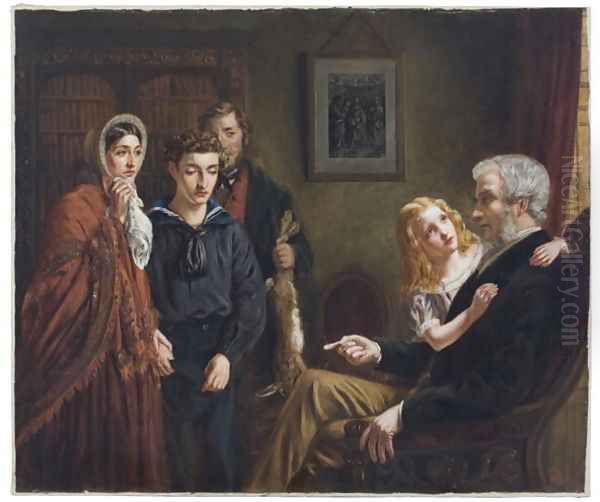 The Lion and the Mouse Sweet Mercy is Nobilitys True Revenge, or The Plea, 1865 Oil Painting by Rebecca Solomon