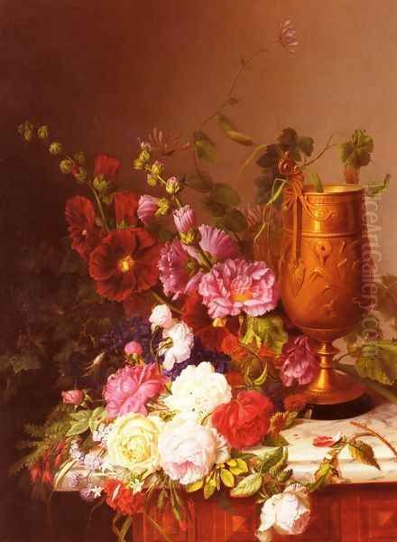 Arranging The Bouquet Oil Painting by Virginie de Sartorius