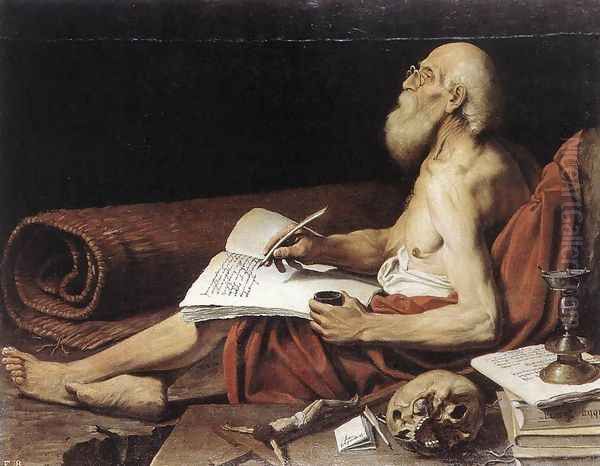 St Jerome 1610s Oil Painting by Lionello Spada