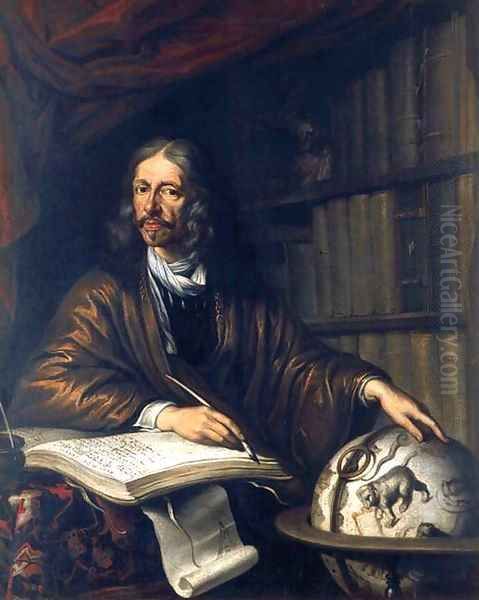 Johannes Hevelius, Astronomer Oil Painting by Daniel Schultz