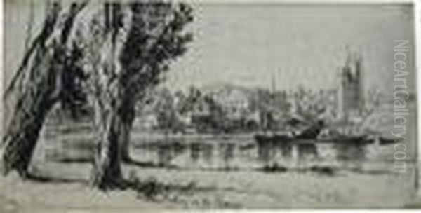 Vue De Fulham On The Thames Oil Painting by Sir Francis Seymour Haden