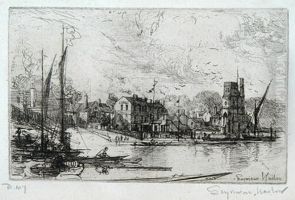 Putney Oil Painting by Sir Francis Seymour Haden