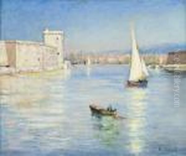 L'entree Du Port De Marseille Oil Painting by Rene Seyssaud