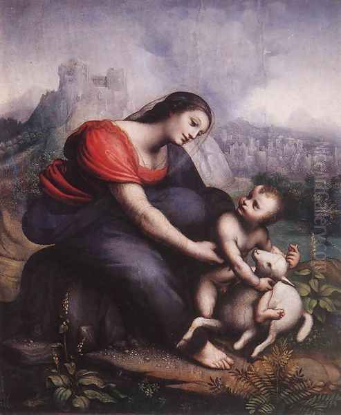 Madonna and Child with the Lamb of God Oil Painting by Cesare da Sesto