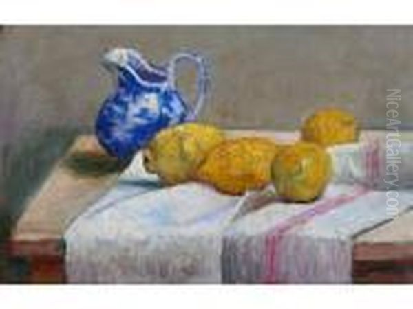 Nature Morte Aux Citrons. Oil Painting by Rene Seyssaud