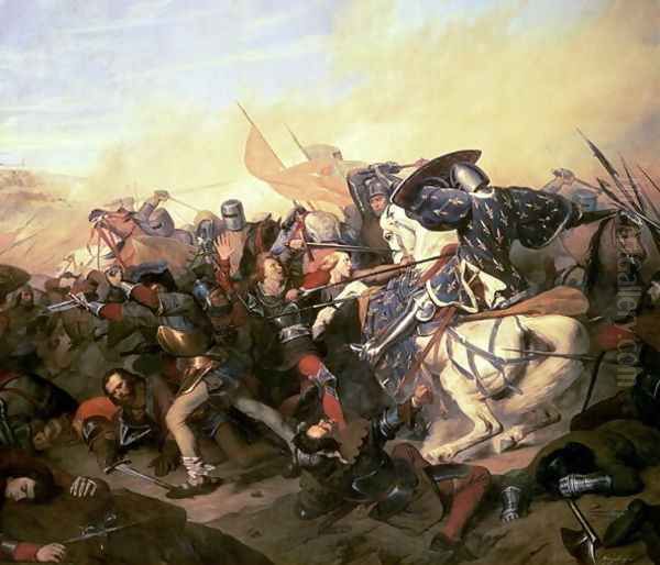 The Battle of Cassel on 23rd August 1328 Oil Painting by Henry Scheffer