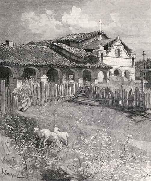 Mission San Antonio de Padua, Jolon, California, from the book The Century Illustrated Monthly Magazine, May to October, 1883 Oil Painting by Henry Sandham