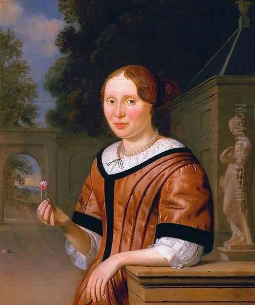 Portrait of a Lady 1670s Oil Painting by Pieter Cornelisz. van SLINGELANDT