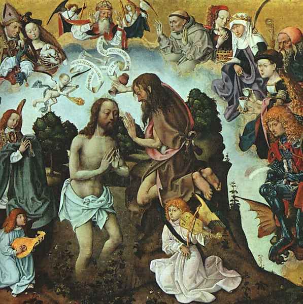 The Baptism of Christ 1500 Oil Painting by Master Of The St. Bartholomew Altarpiece