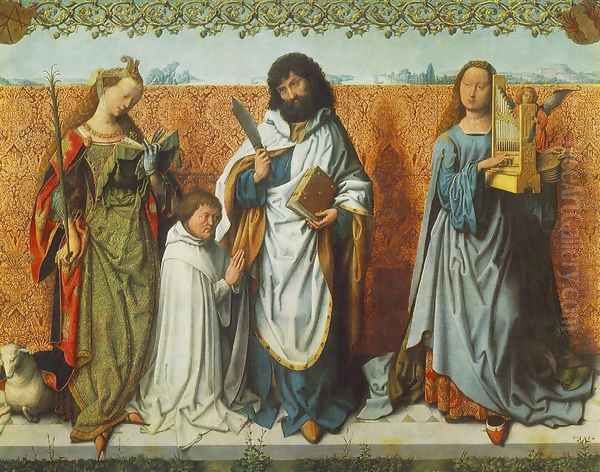 St Agnes, St Bartholomew and St Cecilia Oil Painting by Master Of The St. Bartholomew Altarpiece