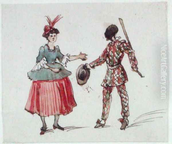 Two characters from the Commedia dellArte by George (nee Dupin) Sand