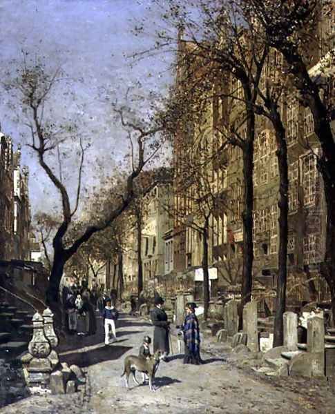 Holy Spirit Street, Danzig, 1880 Oil Painting by Fritz Stoltenberg