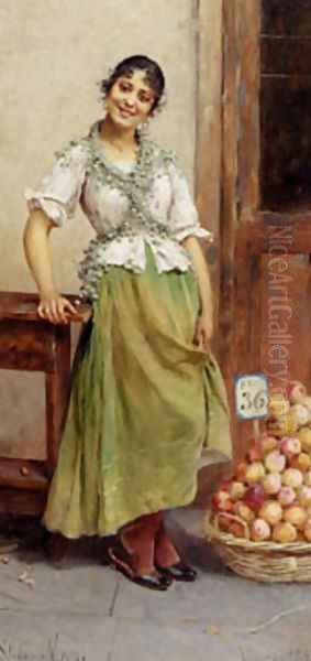 The Peach Seller Oil Painting by Novo Stefano