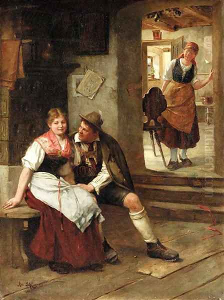 Courtship Oil Painting by Robert Scheffer