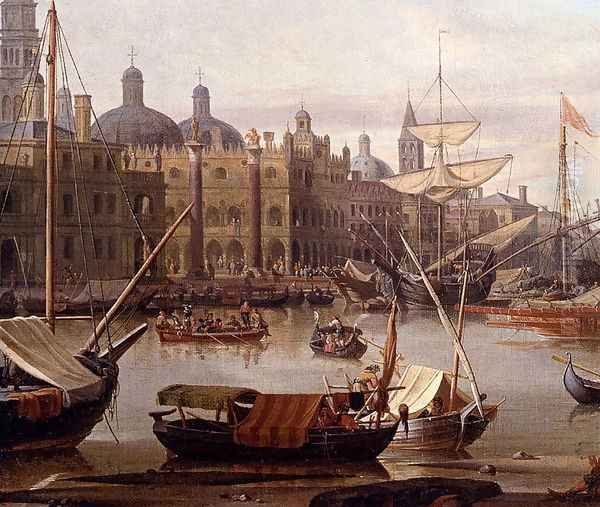 A Capriccio Of The Grand Canal, Venice - detail Oil Painting by Abraham Jansz Storck