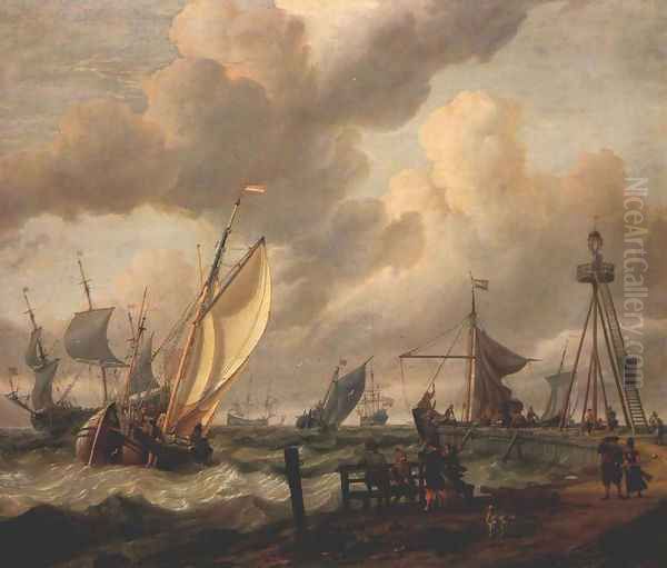 Shipping Oil Painting by Abraham Jansz Storck