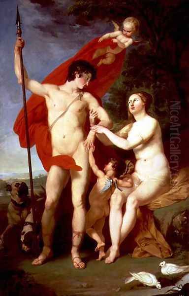 Venus and Adonis, 1782 Oil Painting by Piotr Ivanovich Sokolov