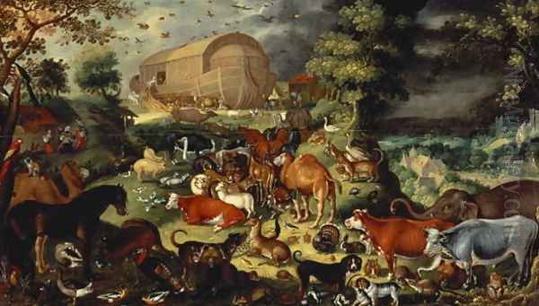 The Animals Entering the Ark Oil Painting by Jacob II Savery