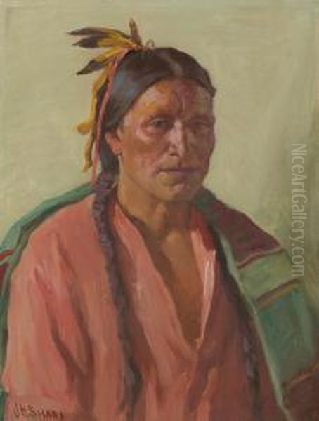 Hunting Son Oil Painting by Joseph Henry Sharp