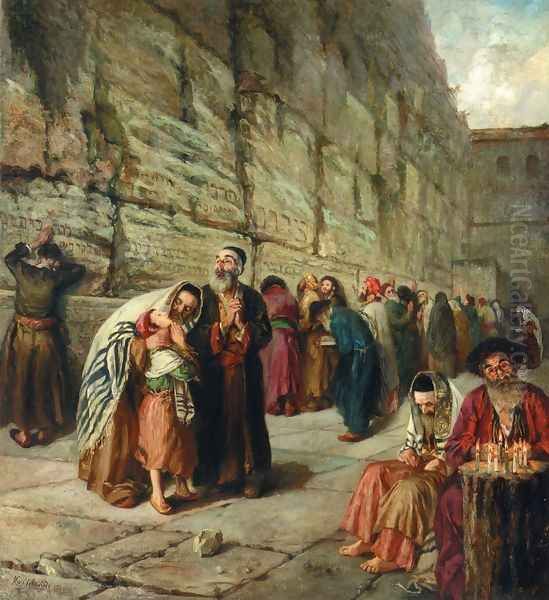 The Wailing Wall Oil Painting by Karl Schneider