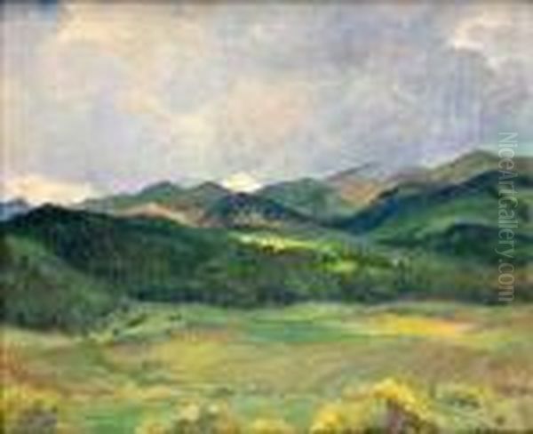 Northern New Mexico Landscape Oil Painting by Joseph Henry Sharp