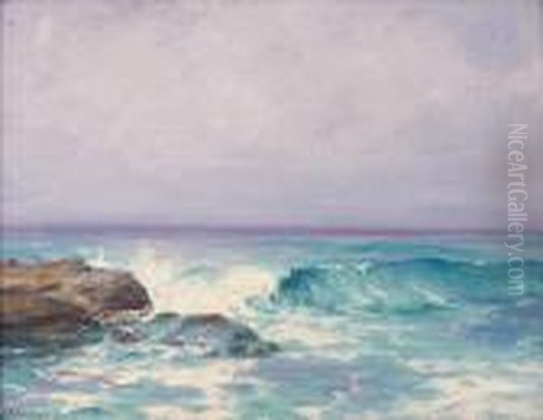 La Jolla Breakers Oil Painting by Joseph Henry Sharp