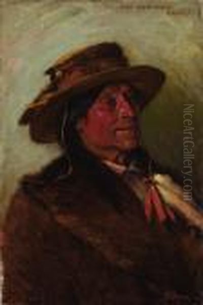 Portrait Of Chief White Grass Oil Painting by Joseph Henry Sharp