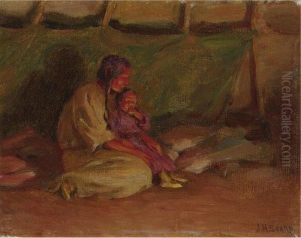 A Gift For Her Brave Oil Painting by Joseph Henry Sharp