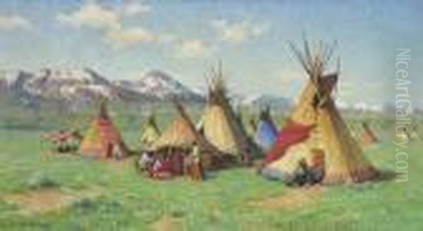 The Medicine Teepee Oil Painting by Joseph Henry Sharp