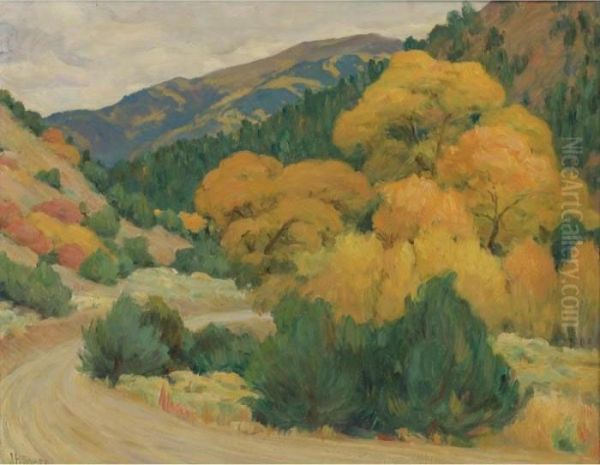 Taos Landscape Landscape by Joseph Henry Sharp