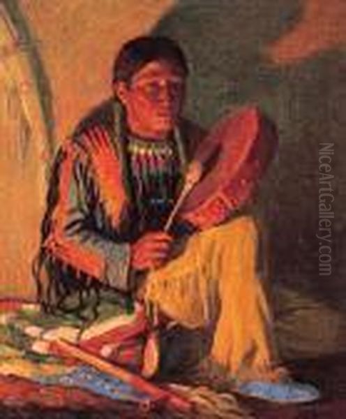 Taos Drummer by Joseph Henry Sharp