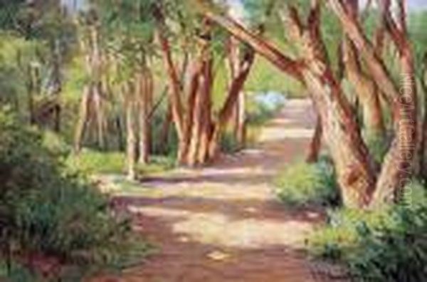 Path Along The Cottonwoods -taos by Joseph Henry Sharp