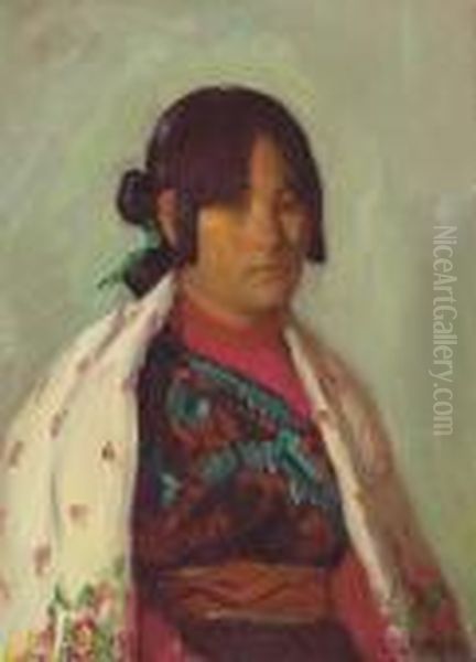 Crucita Oil Painting by Joseph Henry Sharp