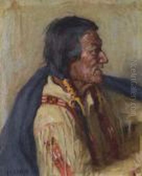 White Paint Mountain - Taos Indian by Joseph Henry Sharp