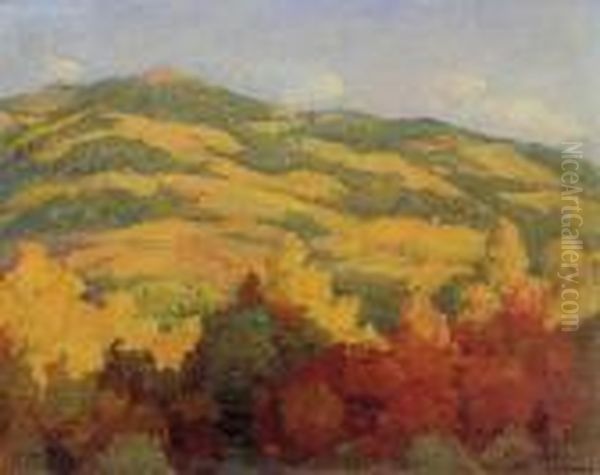 View From U.s. Hill-near Taos Oil Painting by Joseph Henry Sharp